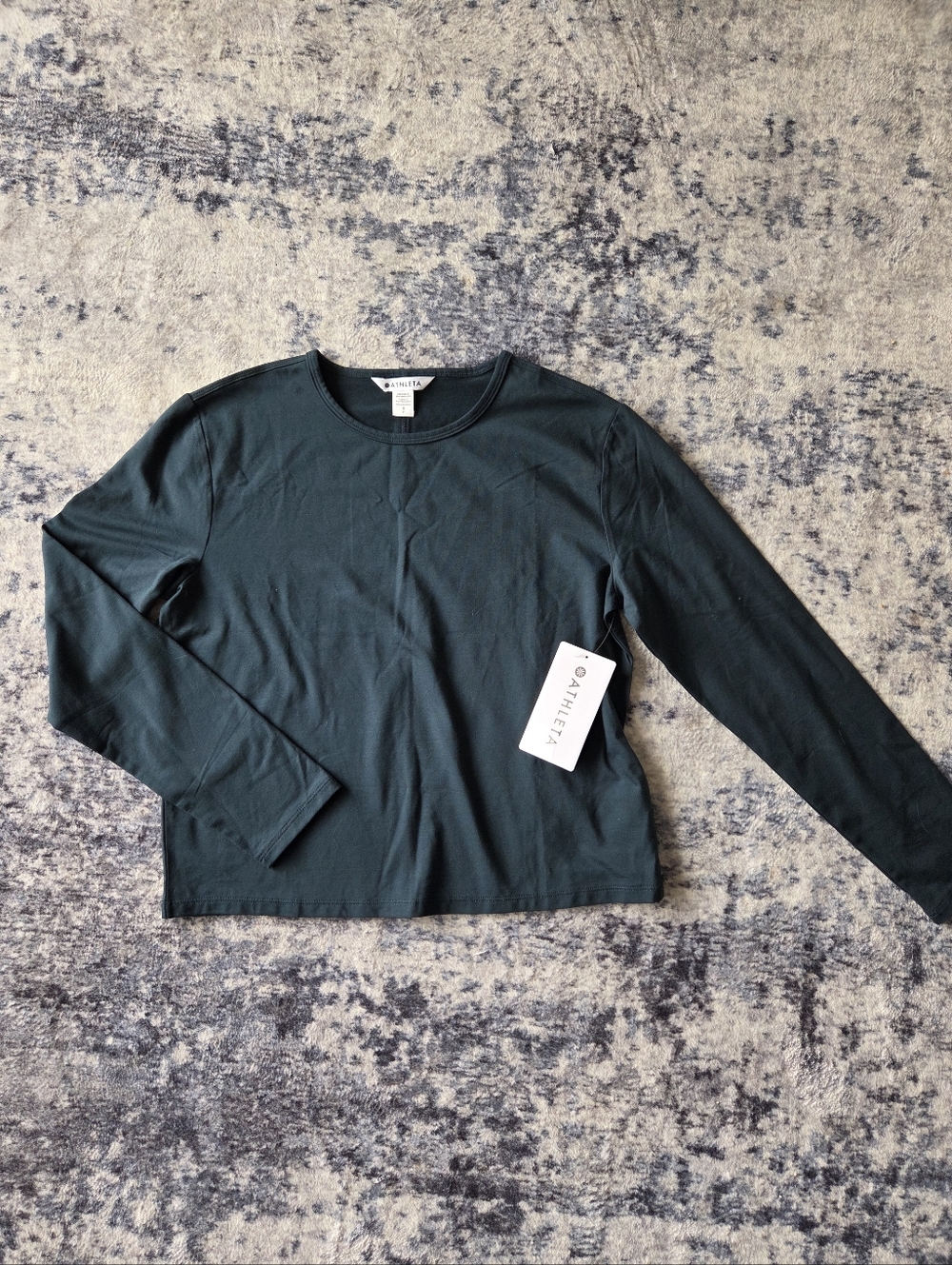 Athleta Long Sleeve Crew Neck Top in Deep Teal